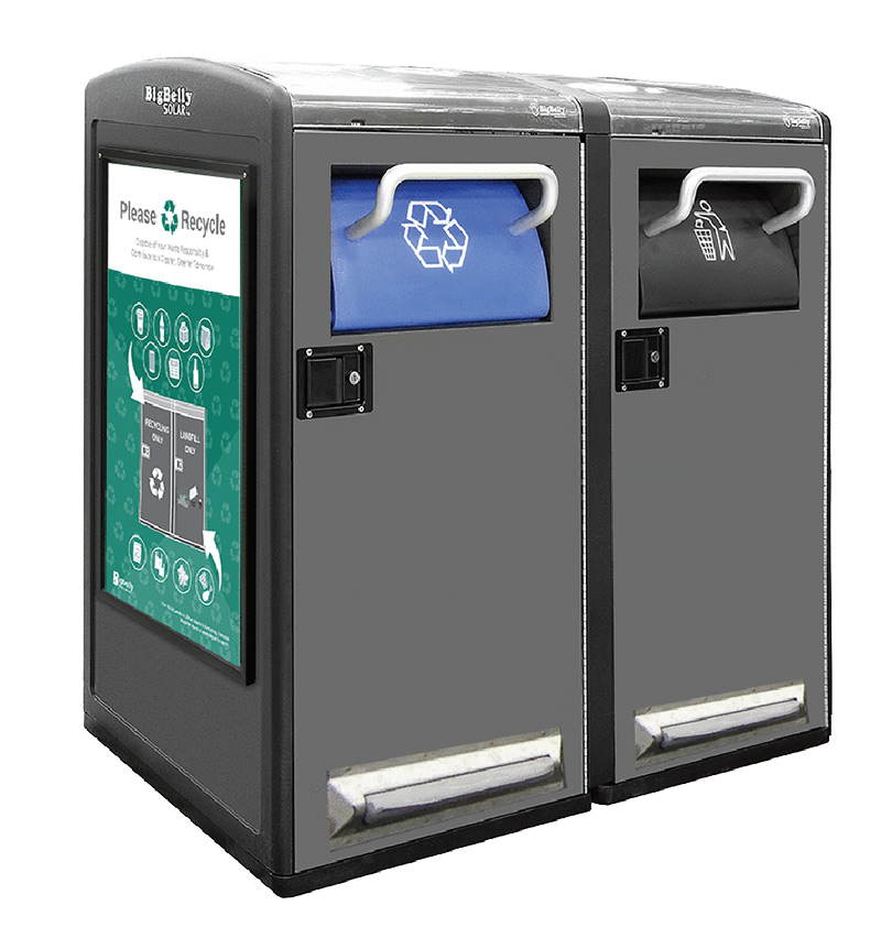 big belly recycling and trash recepticals