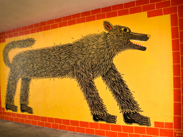 Cannon Dill Mural of wolf in Walnut Creek