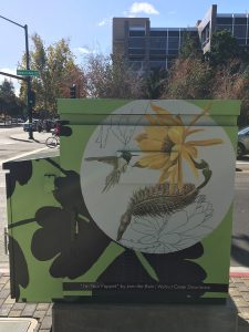 utility box with nature painting